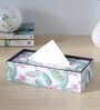 Brown Green Leaf Print MDF Tissue Holder