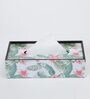 Brown Green Leaf Print MDF Tissue Holder