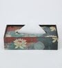 Brown Lotus Print MDF Tissue Holder