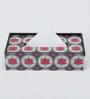 Brown Red Rose Print MDF Tissue Holder