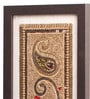 Brown Beads Raw Silk Framed Wall Art