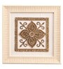 White & Brown Beads Raw Silk Framed Wall Art