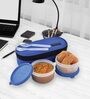 Classic  Blue Plastic  2 Container Lunch Box