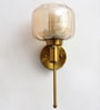 Classic Amber Square Brass Wall Sconce