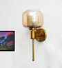 Classic Amber Square Brass Wall Sconce