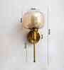 Classic Amber Square Brass Wall Sconce