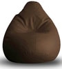 Classic XXL Bean Bag with Beans in Brown Colour