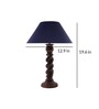 Classic Black Twister Table Lamp With Blue Shade