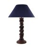 Classic Black Twister Table Lamp With Blue Shade