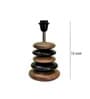 Beige Handpainted Shade Wooden Stone Handmade Black Brown Table Lamp
