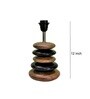 Black Handpainted Shade Wooden Stone Handmade Black Brown Table Lamp