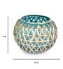 Classic Blue Mosiac Glass (Set of 2) Tea Light Holders