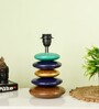 Black Shade Wooden Stone Handmade Multicolor Table Lamp