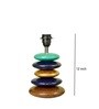 Black Handpainted Shade Wooden Stone Handmade Multicolor Table Lamp