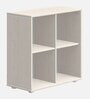 Classic Solid Wood Kids Bookshelf with 4 Compartments in White Finish
