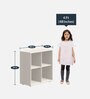 Classic Solid Wood Kids Bookshelf with 4 Compartments in White Finish