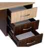 Classic Brown And Oak Dual Tone Workstation Desk With Storage