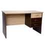 Classic Brown And Oak Dual Tone Workstation Desk With Storage