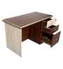 Classic Brown And White Dual Tone Workstation Desk With Textured Veneer Finish