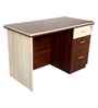 Classic Brown And White Dual Tone Workstation Desk With Textured Veneer Finish