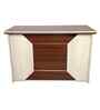 Classic Brown And White Dual Tone Workstation Desk With Textured Veneer Finish
