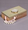 Classic Brown Wood & Agate Stone Jewellery Organiser with Agate Top