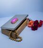 Classic Brown Wood & Agate Stone Jewellery Organiser With Agate Top