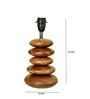 Beige Shade Wooden Stone Handmade Brown Color Table Lamp