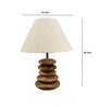 Beige Shade Wooden Stone Handmade Brown Color Table Lamp