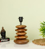 Beige Shade Wooden Stone Handmade Brown Color Table Lamp