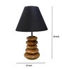 Black Shade Wooden Stone Handmade Brown Color Table Lamp