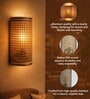 Classic Cane Webbing Sheet Wall Light in Beige Colour