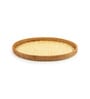 Classic Ceramic & Rattan Serving Tray- Large (Yellow)