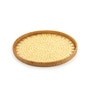 Classic Ceramic & Rattan Serving Tray- Large (Yellow)