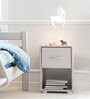 Classic Solid Wood Kids Bedside Table in Grey Colour