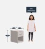Classic Solid Wood Kids Bedside Table in Grey Colour