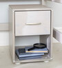 Classic Solid Wood Kids Bedside Table in White Colour
