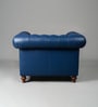 Classic Chesterfield Leather 1 Seater Sofa In Blue Colour