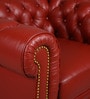 Classic Chesterfield Leather 1 Seater Sofa In Red Colour