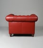 Classic Chesterfield Leather 1 Seater Sofa In Red Colour