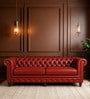 Classic Chesterfield Leather 3 Seater Sofa In Red Colour Classic Chesterfield Leather 3 Seater Sofa In Red Colour