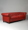Classic Chesterfield Leather 3 Seater Sofa In Red Colour Classic Chesterfield Leather 3 Seater Sofa In Red Colour