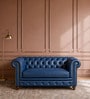 Classic Chesterfield  Leather 2 Seater Sofa In Blue Colour