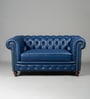 Classic Chesterfield  Leather 2 Seater Sofa In Blue Colour
