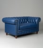 Classic Chesterfield  Leather 2 Seater Sofa In Blue Colour
