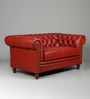Classic Chesterfield Leather 2 Seater Sofa In Red Colour Classic Chesterfield Leather 2 Seater Sofa In Red Colour