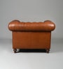 Classic Chesterfield Leather 1 Seater Sofa In Cognac Colour