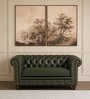 Classic Chesterfield Leather 2 Seater Sofa In Olive Green Colour