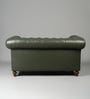 Classic Chesterfield Leather 2 Seater Sofa In Olive Green Colour