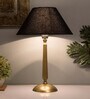 Classic Cubist Gold Brushed Lamp with Black Shade